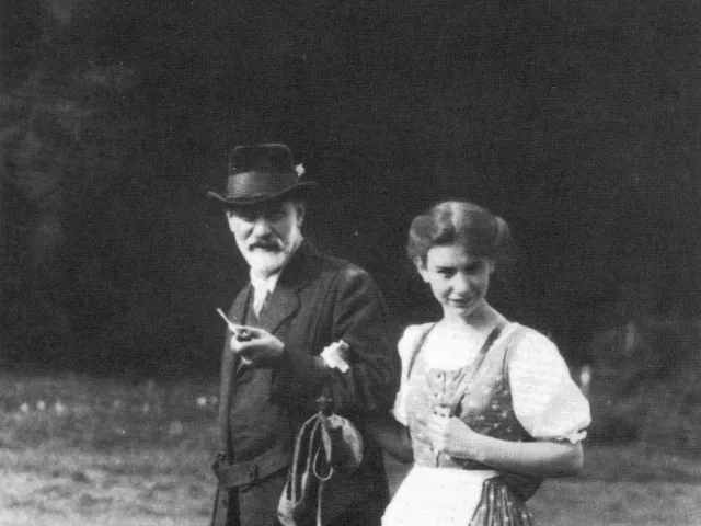 Sigmund Freud mit seiner Tochter Anna in den Dolomiten