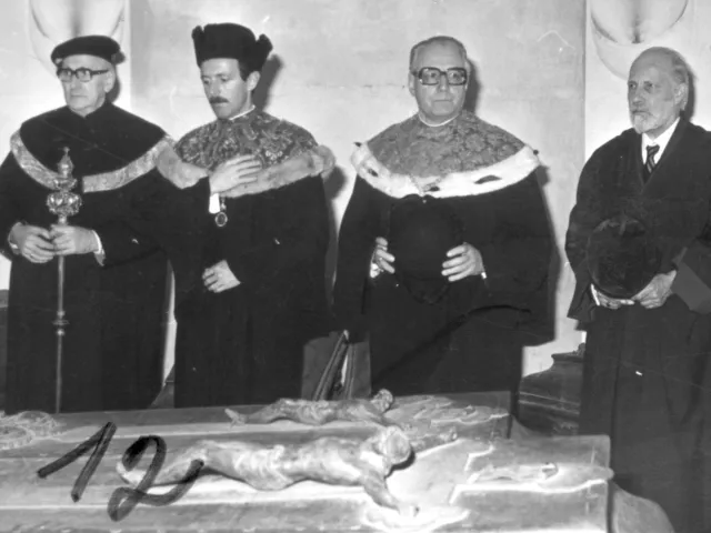 Dekan Giselher Guttmann und Rektor Franz Seitelberger bei der Collatio academica des Universitätsbundes Alma Mater Rudolphin…