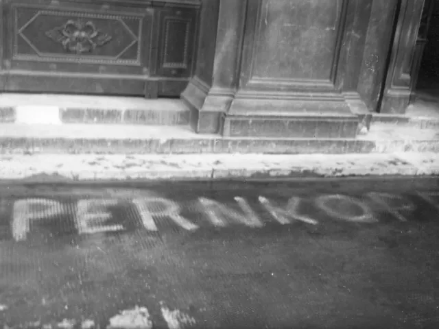 Schmieraktion auf der Rampe des Hauptgebäudes der Universität Wien („Pernkopf“), 8./9.4.1951