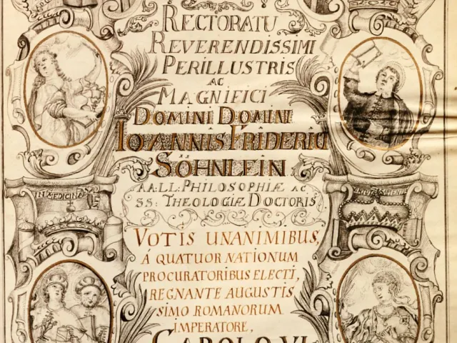 Rektorenblatt von Johannes Friedrich Söhnlein (1738/39 Rektor)