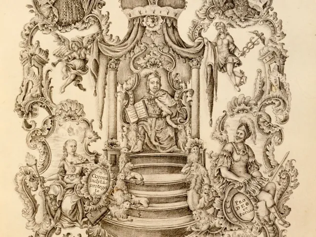 Hauptmatrikel 10: Joseph II. umgeben von seinen Eltern Maria Theresia und Franz I. Stephan von Lothringen