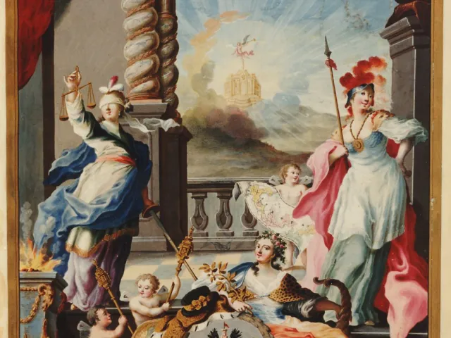 Rektorenblatt von Johann von Fevre de Rechtenburg, (1779/80 Prorektor, 1783/84 und 1787/88 Rektor)