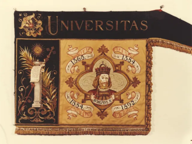 Vorderseite der Universitätsfahne (Universitätsbanner, 1892)