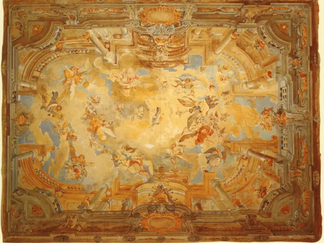 Deckenfresko im Theatersaal der Jesuiten in der Alten Universität