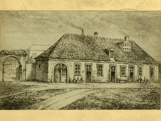 Prosektur Rokitanskys im Leichenhof des Wiener Allgemeinen Krankenhauses vor 1862