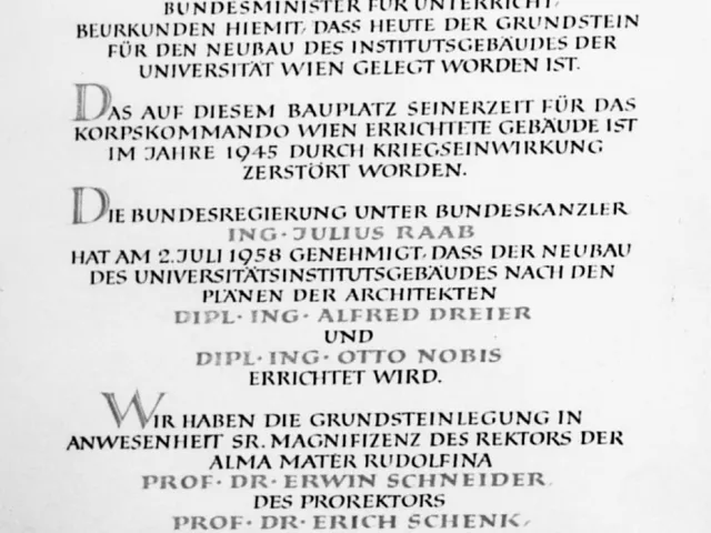 1958 Grundsteinlegung des NIG | Neues Institutsgebäude