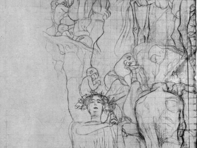 Gustav Klimt: Entwurfzeichnung für das Fakultätsbild Medizin