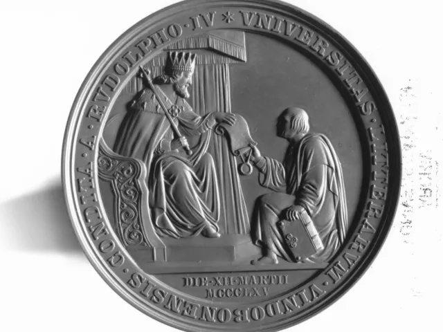 Erinnerungsmedaille zum 500. Gründungsjubiläum der Universität Wien, gestaltet von C.Radnitzky F., geprägt 1865