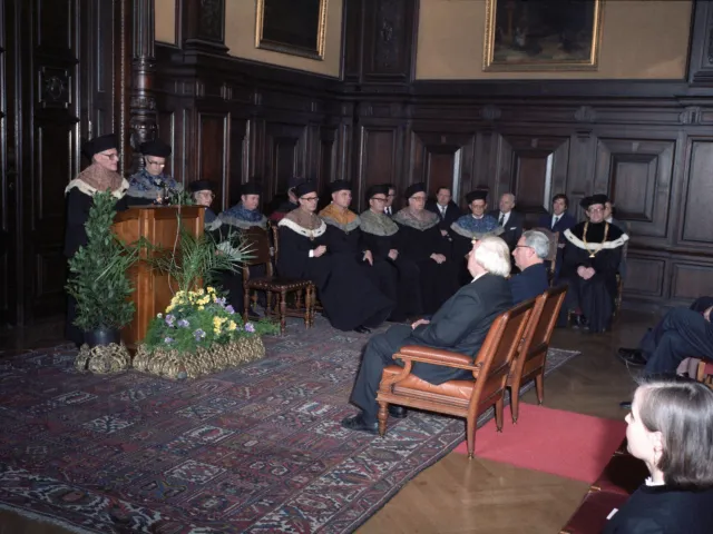Verleihung der Ehrenbürgerschaft der Universität Wien an Anton Porhansl und Hans Heinrich Schneider