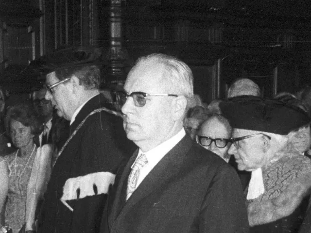 Franz Baumgartner bei der Ernennung zum Ehrenbürger der Universität Wien