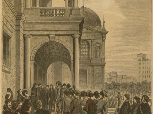 Feierliche „Eröffnung“ des neuen Universitätsgebäudes durch Kaiser Franz Joseph am 11. Oktober 1884