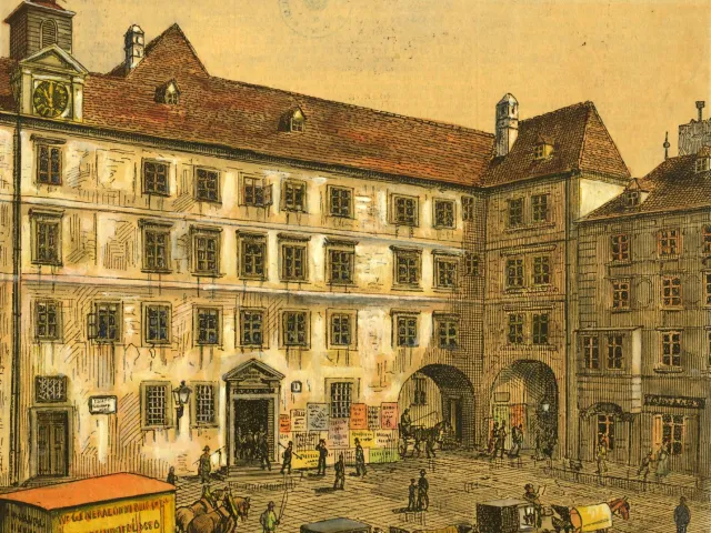 Platz vor der „Alten Universität“ (Kollegsgebäude)
