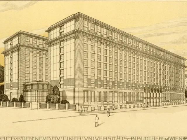 Entwurf für den Neubau einer Universitätsbibliothek von Otto Wagner