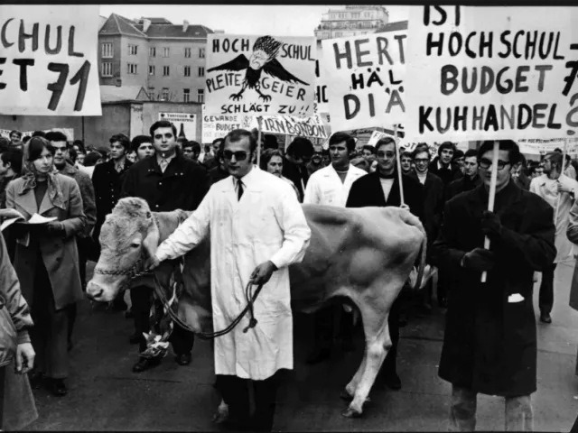 Studentendemonstration gegen die Hochschulpolitik am 4.12.1970