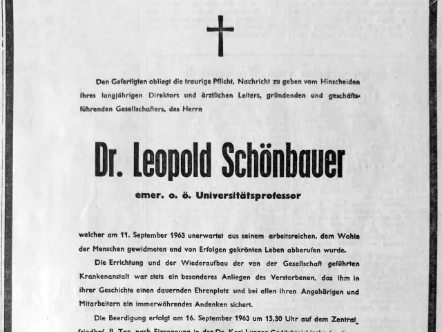 Todesanzeige Leopold Schönbauer