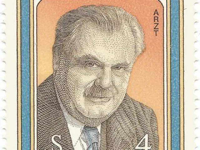 Gedenk-Briefmarke der Österreichischen Post zum 100. Geburtstag Leopold Schönbauers