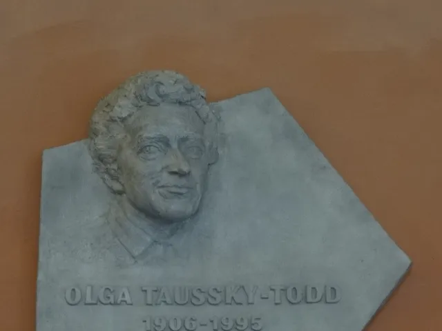 Denkmal für Olga Taussky-Todd im Arkadenhof der Universität Wien, gestaltet von Karin Frank, enthüllt 2016