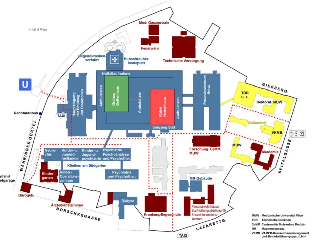 Neues Allgemeines Krankenhaus (AKH), Grundriss 2014