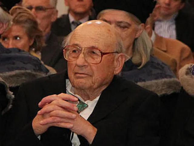 Walter Kohn bei der Verleihung des Ehrendoktorats der Universität Wien