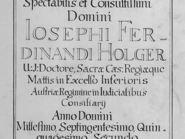 Rektorenblatt von Joseph Ferdinand Edler von Holger (Rektor 1750/51)