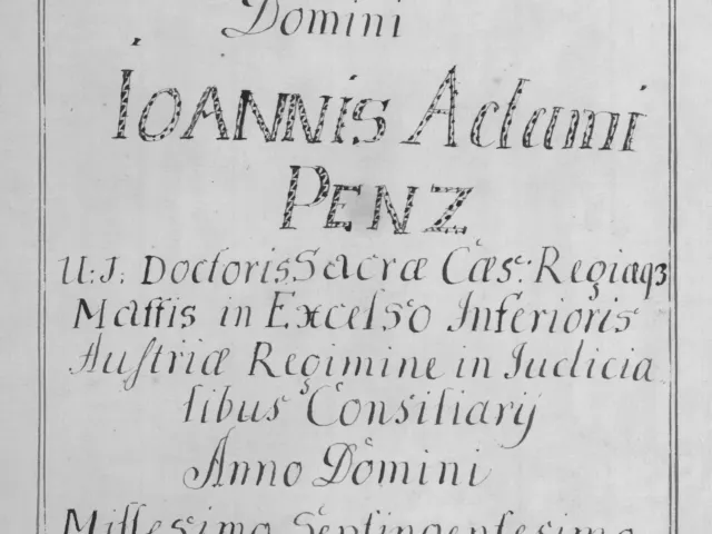 Rektorenblatt von Johann Adam Penz (Rektor 1755/56)