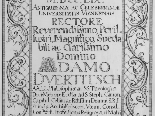Rektorenblatt von Adam Dvertitsch (Rektor 1758/59)
