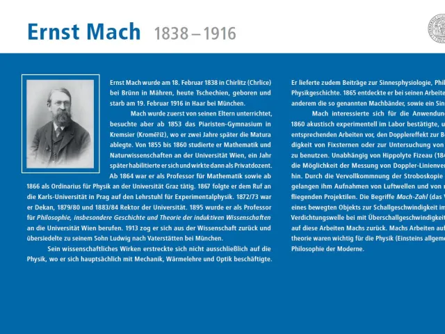 Beschriftung des Ernst Mach-Hörsaales der Fakultät für Physik, 2009