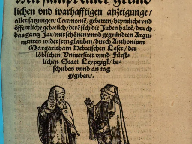 Titelblatt der antijüdischen Schrift „Der gantz Jüdisch Glaub […]“ des Antonio Margarita