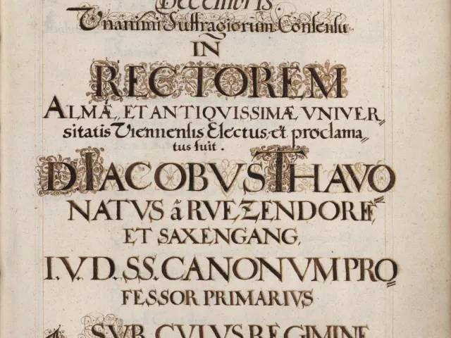 Rektorenblatt von Jakob von Thavonat (Rektor 1655/56)