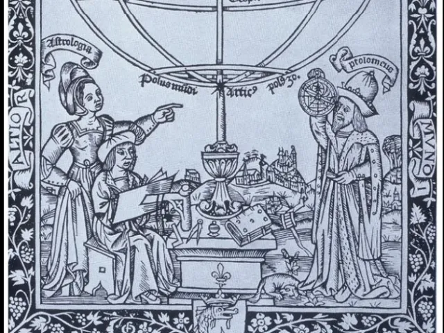 Darstellung des Georg von Peuerbach im Druck seines Hauptwerks „Theoricae Novae Planetarum“ (Paris 1515)