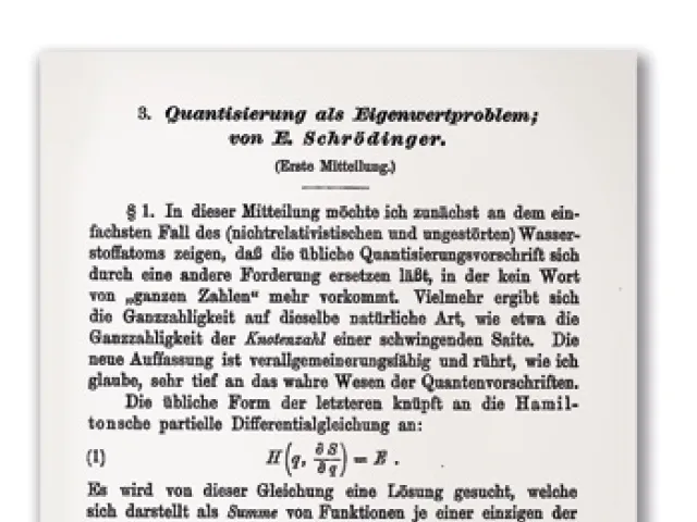 Erwin Schrödingers „Quantisierung als Eigenwertproblem“, erschienen in den Annalen der Physik, 1926