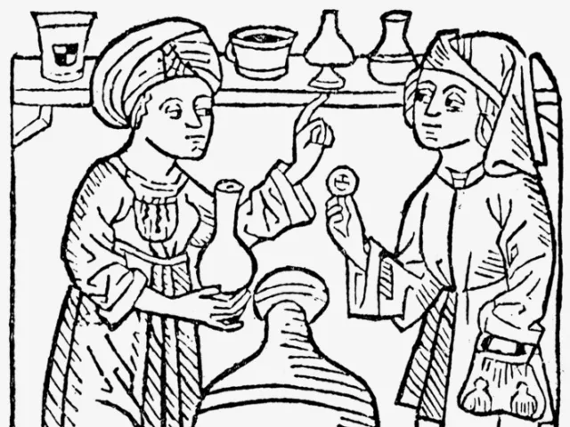 Titelbild „Büchlein von den ausgebrannten Wässern“, Erfurt 1498.
