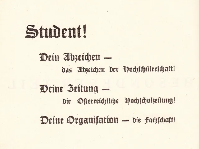 Werbung: Student im Austrofaschismus, aus dem Jahrbuch der Hochschülerschaft Österreichs 1936/37