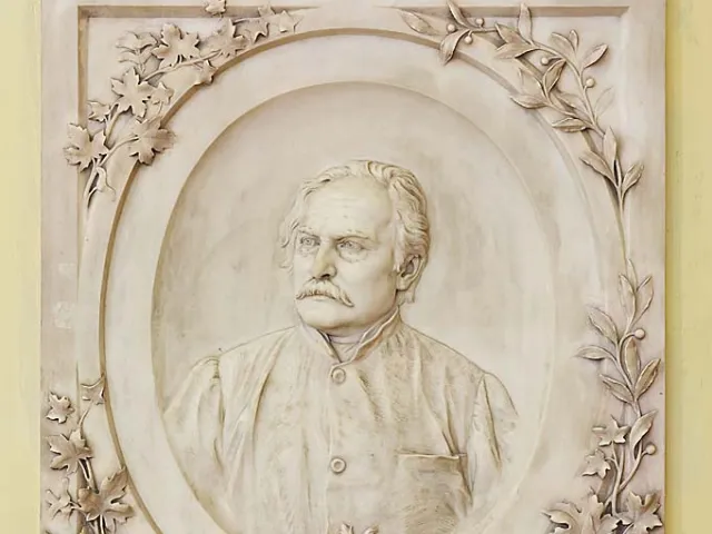 Denkmal für Josef Böhm (1833–1893) im Arkadenhof der Universität Wien, gestaltet von Johannes Benk, enthüllt 1895
