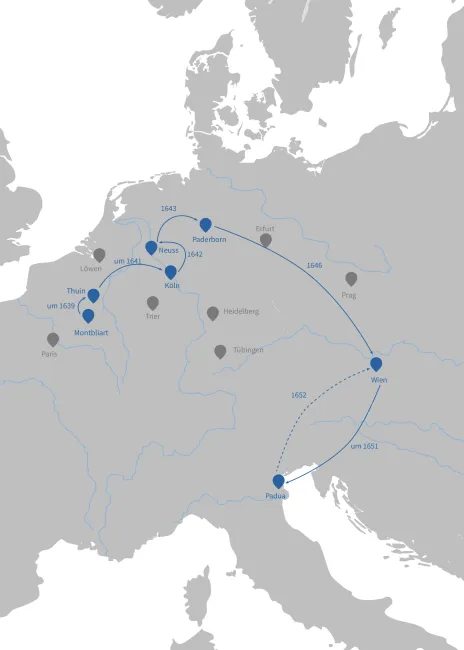 Landkarte mit den einzelnen Stationen des Bildungswegs Sorbaits