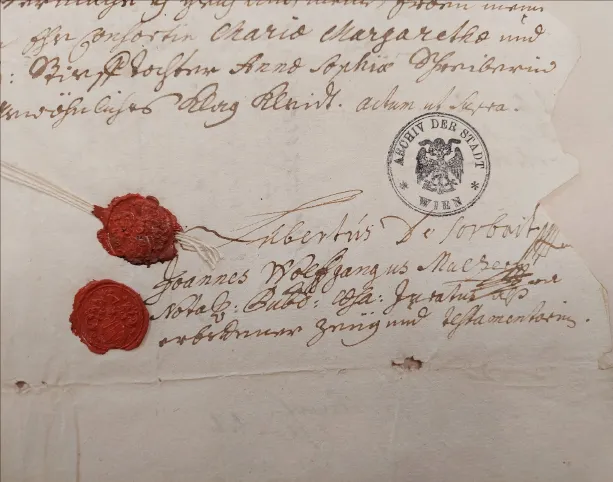 Unterschrift von Hubert de Sorbaits auf seinem Testament