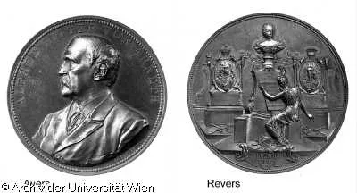 Medaille von Alfred von Arneth zum 50jährigen Dienstjubiläum, geprägt 1890