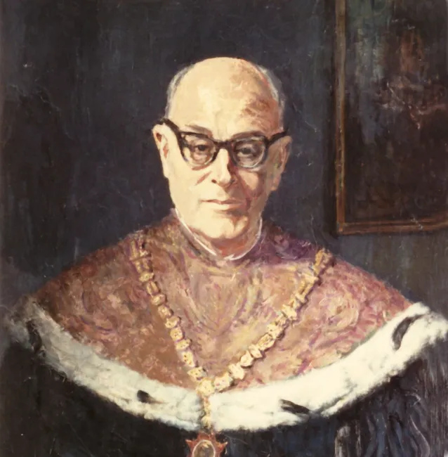 Karl Fellinger (Rektor 1964/65) in der Amtstracht des Rektors