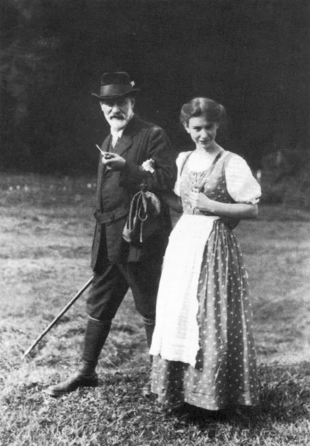 Sigmund Freud mit seiner Tochter Anna in den Dolomiten