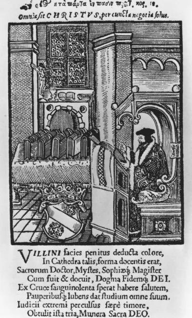 Der Theologe Leonhard Villinus (Höfler) im Hörsaal, 1567