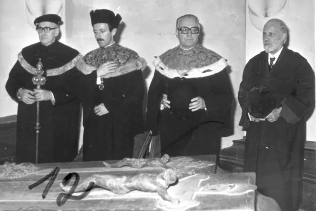 Dekan Giselher Guttmann und Rektor Franz Seitelberger bei der Collatio academica des Universitätsbundes Alma Mater Rudolphin…