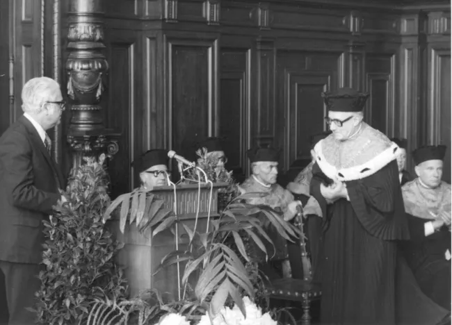 Felix Milgrom bei der Verleihung des Ehrendoktorats der Universität Wien