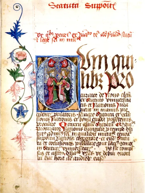 Seite aus der Matrikel der Ungarischen akademischen Nation