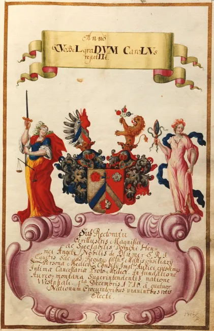 Rektorsblatt aus der Wiener Universitätsmatrikel
