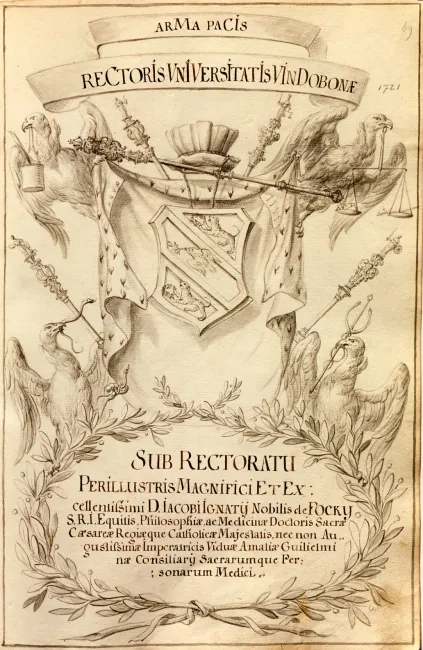 Rektorenblatt von Jacob Ignaz von Focky (Medizin)