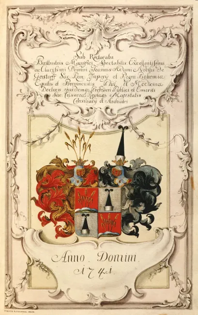 Rektorenblatt von Johannes Adam von Gerstorff (1740/41 Rektor)