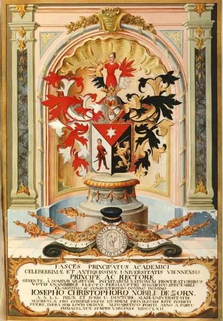 Rektorenblatt von Joseph Christoph von Zorn (Rektor 1761/62)