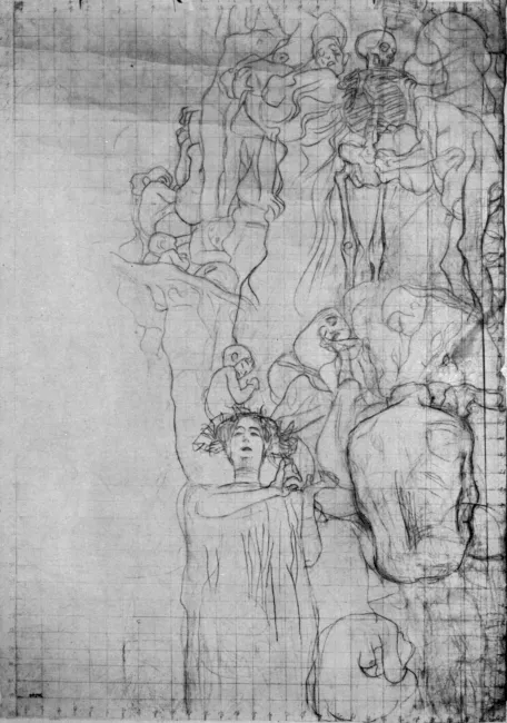 Gustav Klimt: Entwurfzeichnung für das Fakultätsbild Medizin