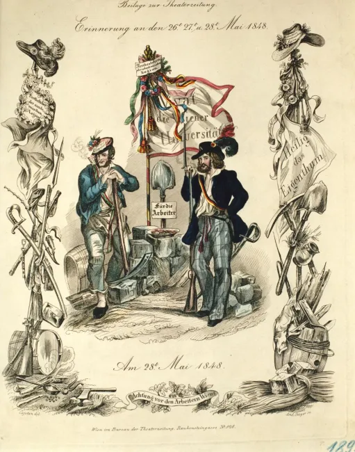 Erinnerung an die Tage des Barrikadenbaus: 26., 27. und 28. Mai 1848