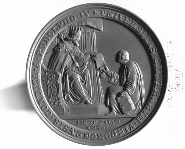 Erinnerungsmedaille zum 500. Gründungsjubiläum der Universität Wien, gestaltet von C.Radnitzky F., geprägt 1865